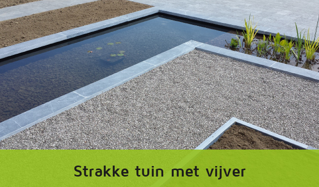 strakke tuin met vijver